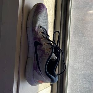 Nike Flyknit Running Shoe - Purple/Grey/Orange